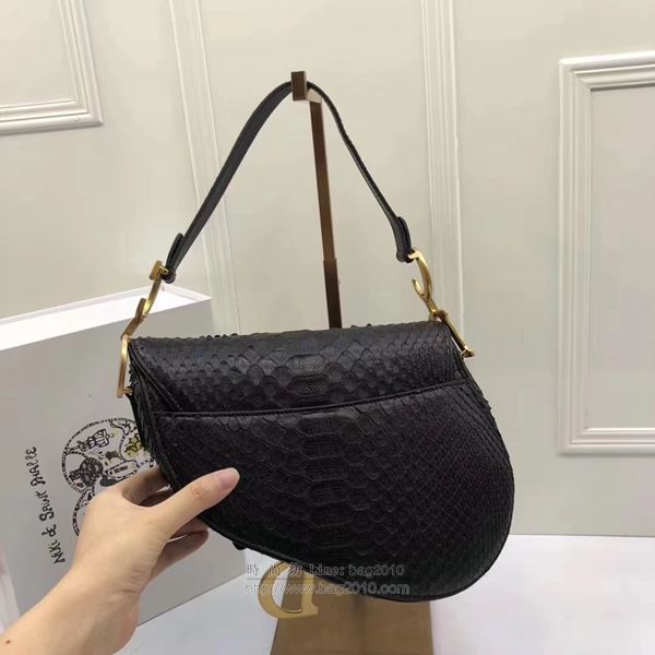 Dior包 Dior saddle頂級蟒蛇皮系列 迪奧馬鞍包 Dior斜挎小包 大號M9001  Dyd1004